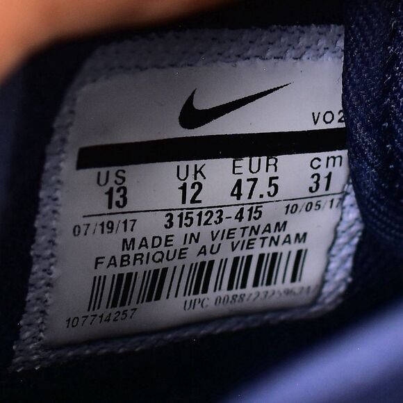 Nike Trainers Mens Size US 13 Air Force 1 Mid Obsidian Blue White Leather Shoes - Picture 9 of 9